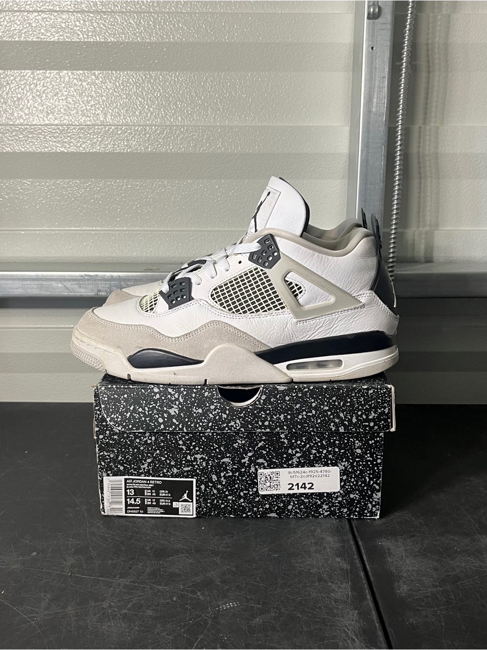 Size 13 - AJ 4 Military Black